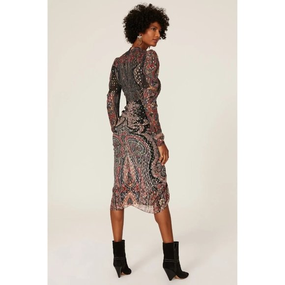 Rococo Sand Abstract Plunge Mini Dress Black Women's Size Small - Picture 6 of 14